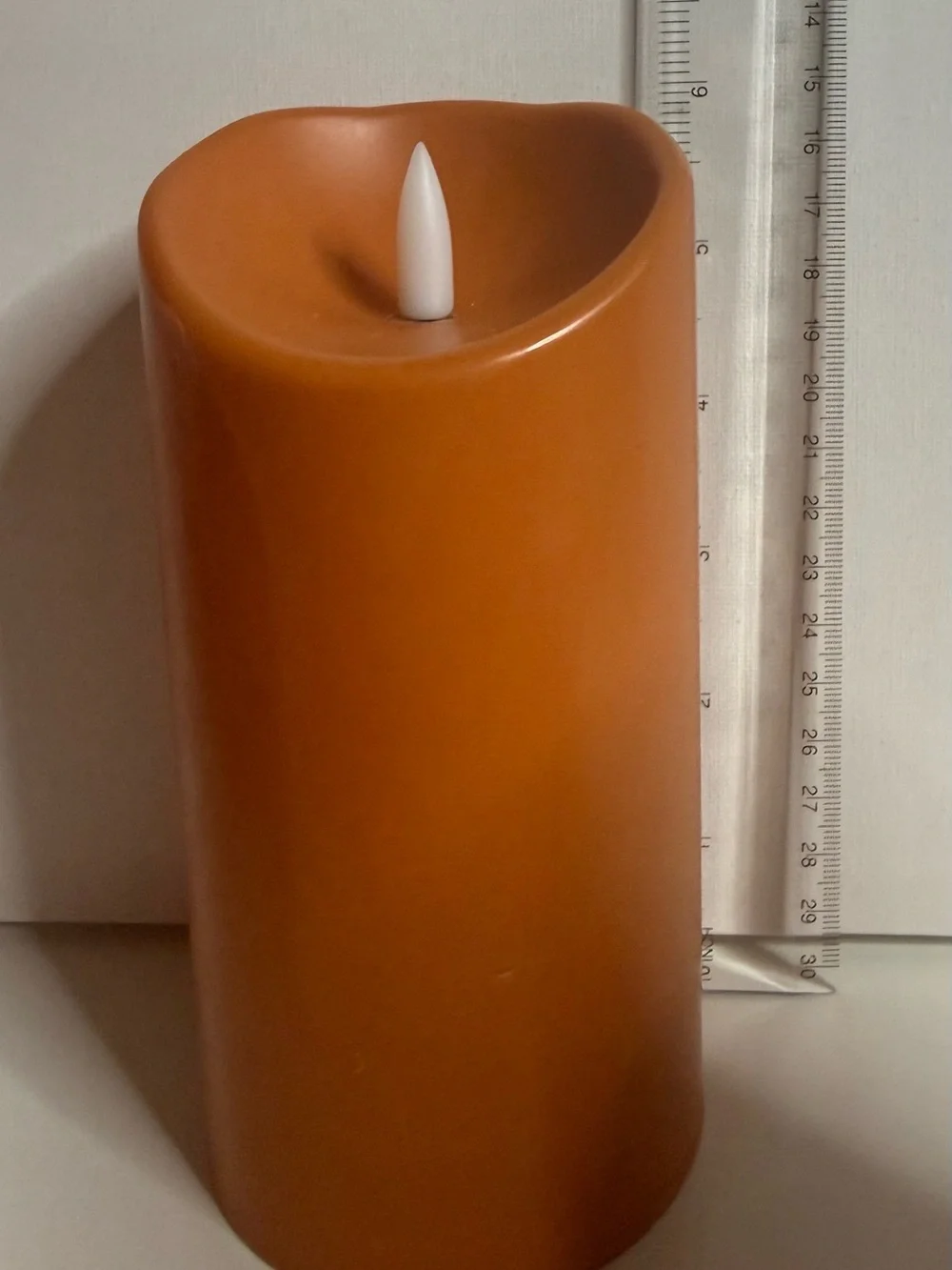 Candle Set Flickering 3  LED Pillars Different Heights in Orange
